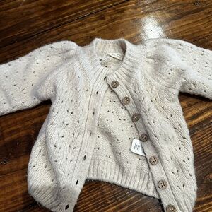 Rylee + Cru Beige Teddy Jacket with Button Detail